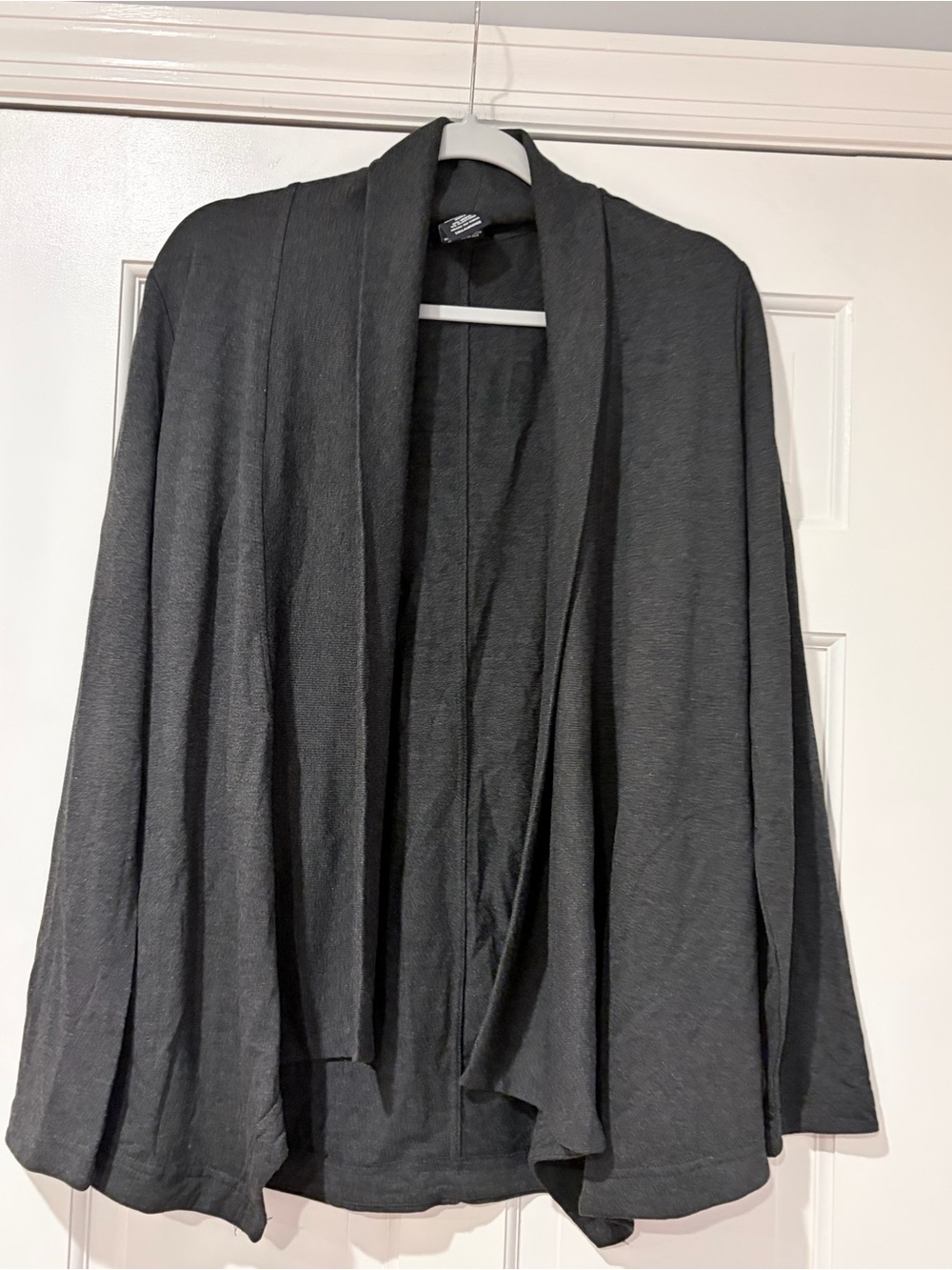 Max & Mia Charcoal Gray Draped Open Front Cardigan Women’s Large Modal